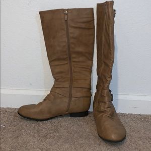 Taupe tall boots